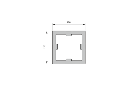 Столб для ограждений Экодекинг Техно 3D 120x120x3000 Шоколад